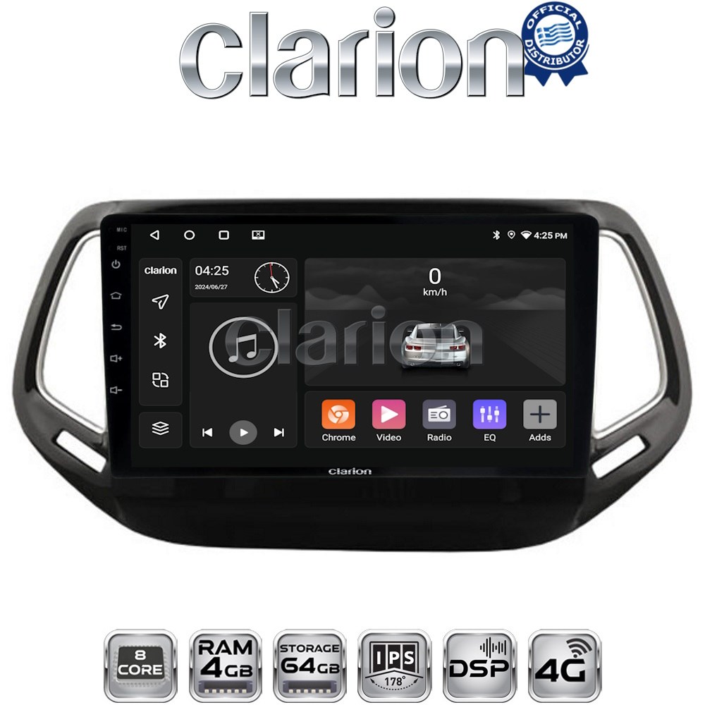 CLARION GL72253 Οθόνη OEM Multimedia Αυτοκινήτου για JEEP COMPASS 2017> (CarPlay/AndroidAuto/BT/GPS/WIFI/GPRS)