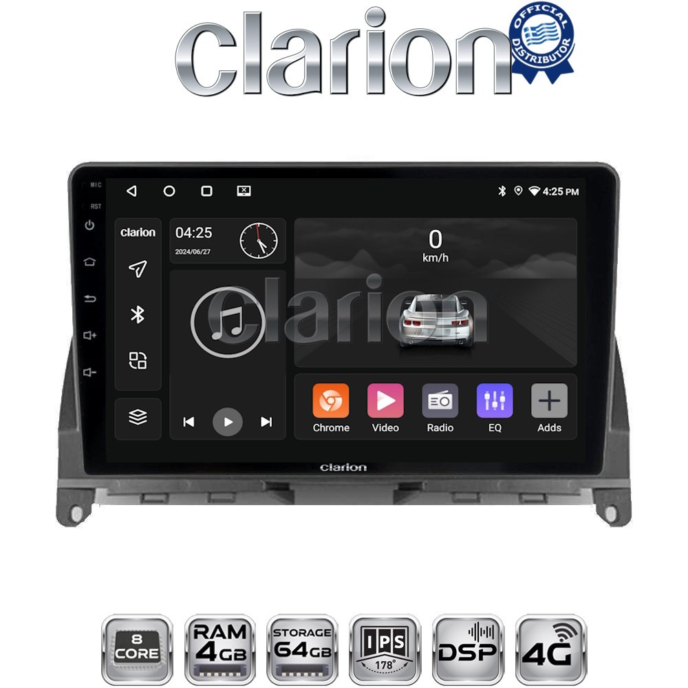 CLARION GL72265 Οθόνη OEM Multimedia Αυτοκινήτου για MERCEDES C CLASS (W204) 2007>2011 (CarPlay/AndroidAuto/BT/GPS/WIFI/GPRS)