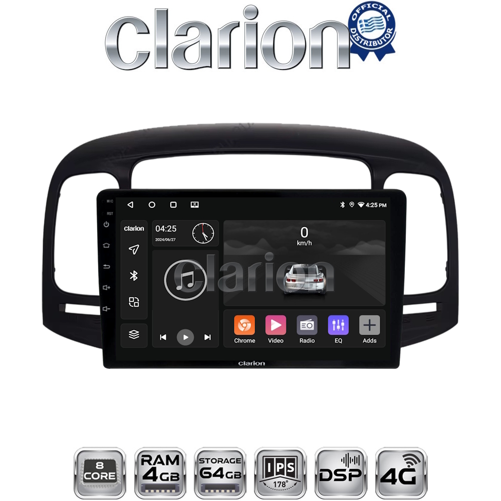 CLARION GL72269 Οθόνη OEM Multimedia Αυτοκινήτου για Hyundai Accent 2006 > 2012 (CarPlay/AndroidAuto/BT/GPS/WIFI/GPRS)