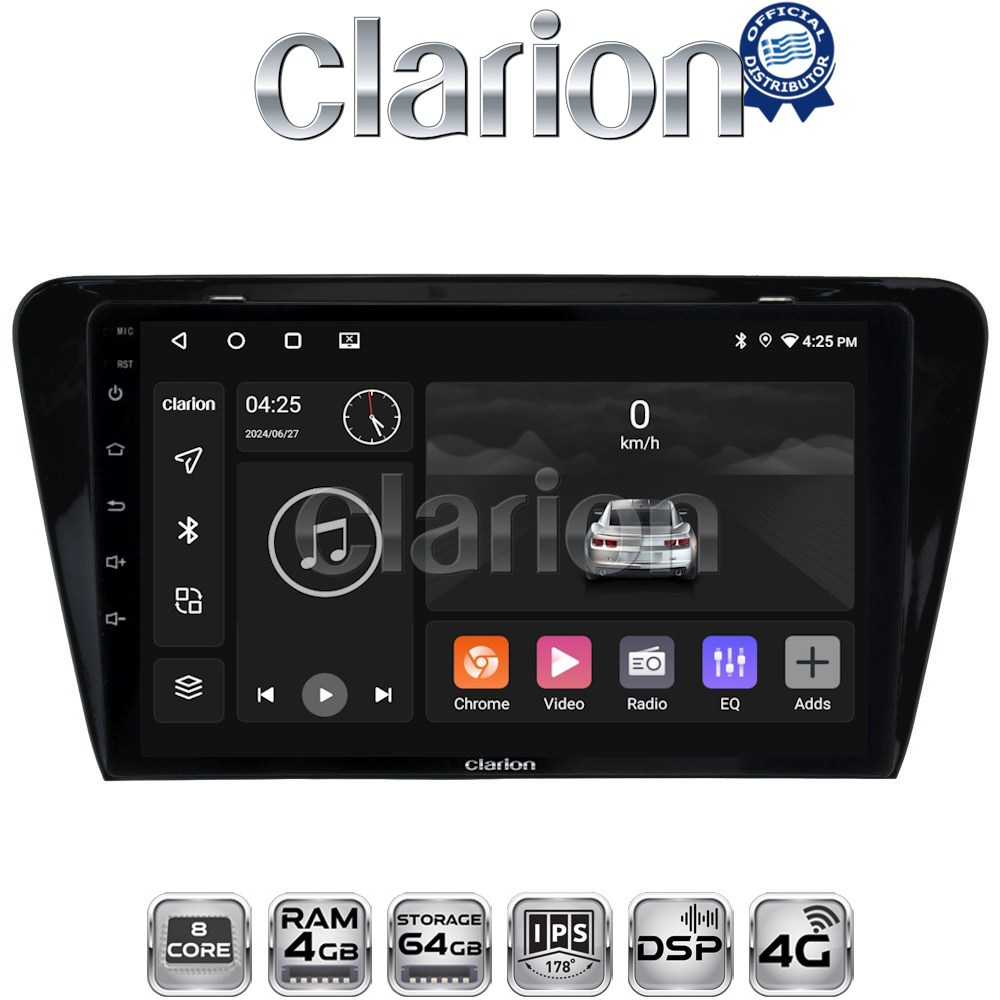 CLARION GL72279 Οθόνη OEM Multimedia Αυτοκινήτου για SKODA OCTAVIA 7 2013> 2020 (CarPlay/AndroidAuto/BT/GPS/WIFI/GPRS)