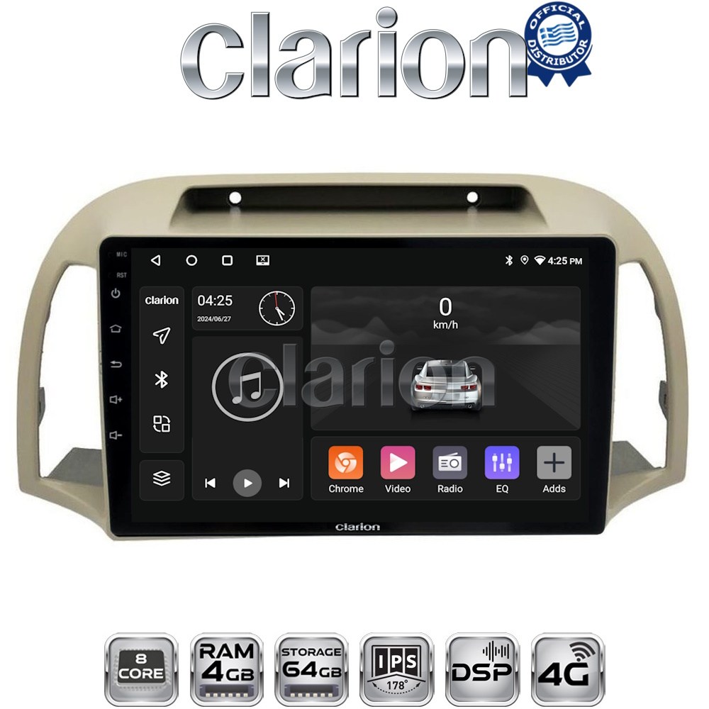 CLARION GL72300 Οθόνη OEM Multimedia Αυτοκινήτου για NISSAN MICRA 2002>2007 (CarPlay/AndroidAuto/BT/GPS/WIFI/GPRS)