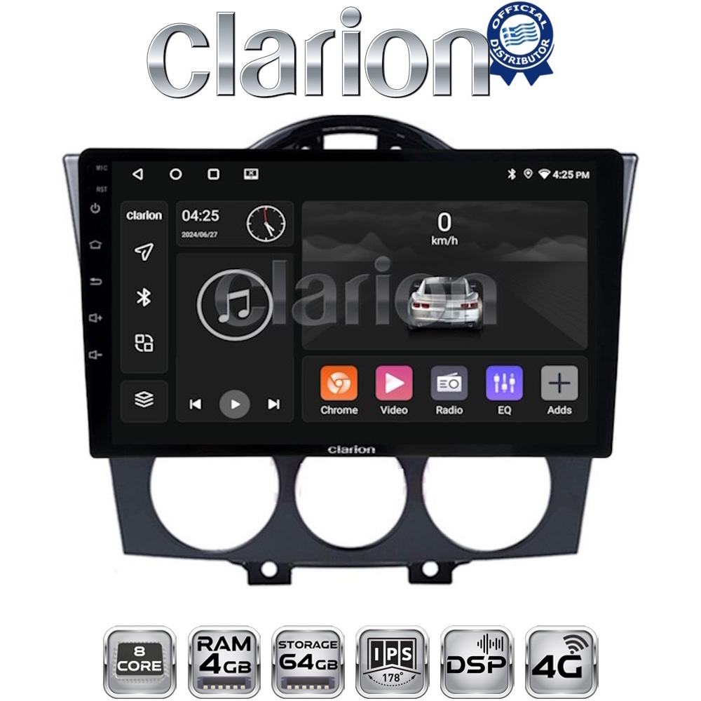 CLARION GL72304 Οθόνη OEM Multimedia Αυτοκινήτου για Mazda RX8 2001 > 2008 (CarPlay/AndroidAuto/BT/GPS/WIFI/GPRS)