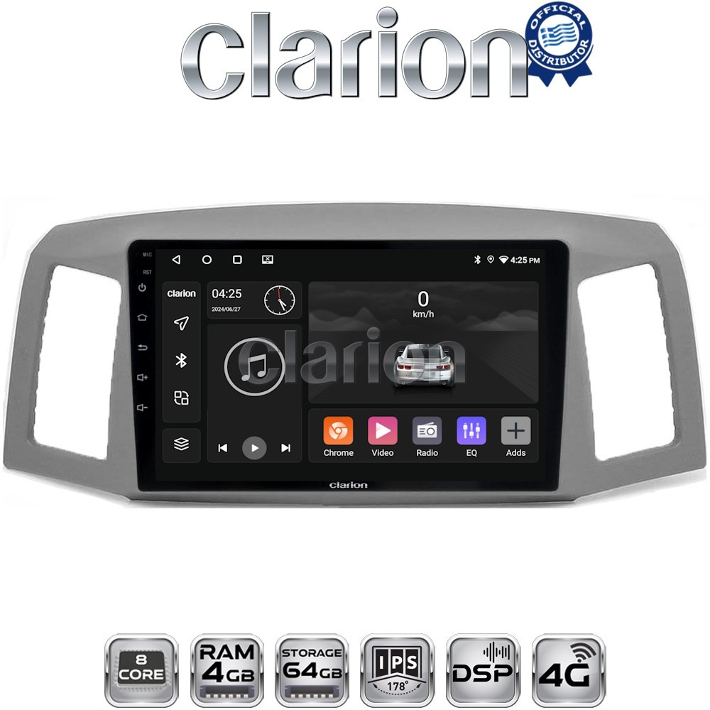 CLARION GL72307 Οθόνη OEM Multimedia Αυτοκινήτου για Jeep Grand Cherokee 2004 > 2011 (CarPlay/AndroidAuto/BT/GPS/WIFI/GPRS)
