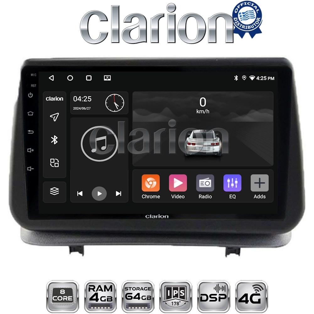 CLARION GL72319 Οθόνη OEM Multimedia Αυτοκινήτου για Renault Clio III 2005 > 2011 (CarPlay/AndroidAuto/BT/GPS/WIFI/GPRS)