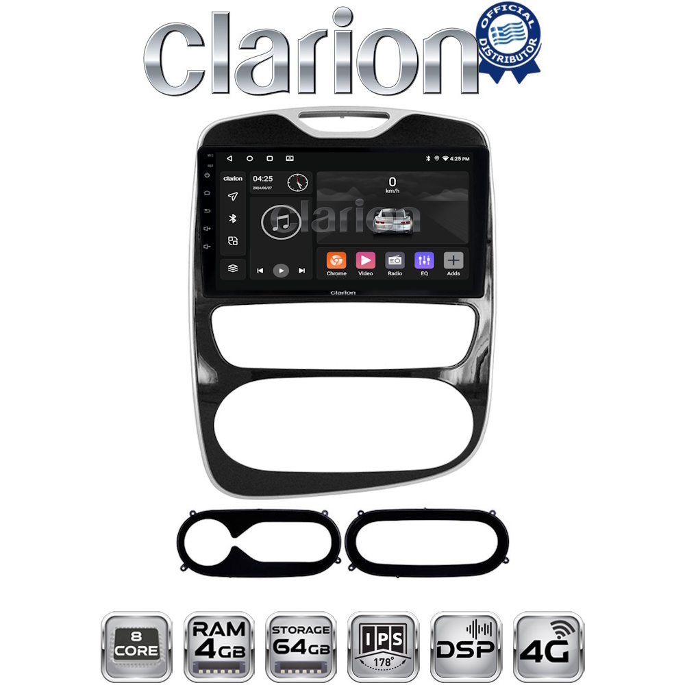 CLARION GL72321 Οθόνη OEM Multimedia Αυτοκινήτου για Renault Clio 2016-2018 (CarPlay/AndroidAuto/BT/GPS/WIFI/GPRS)