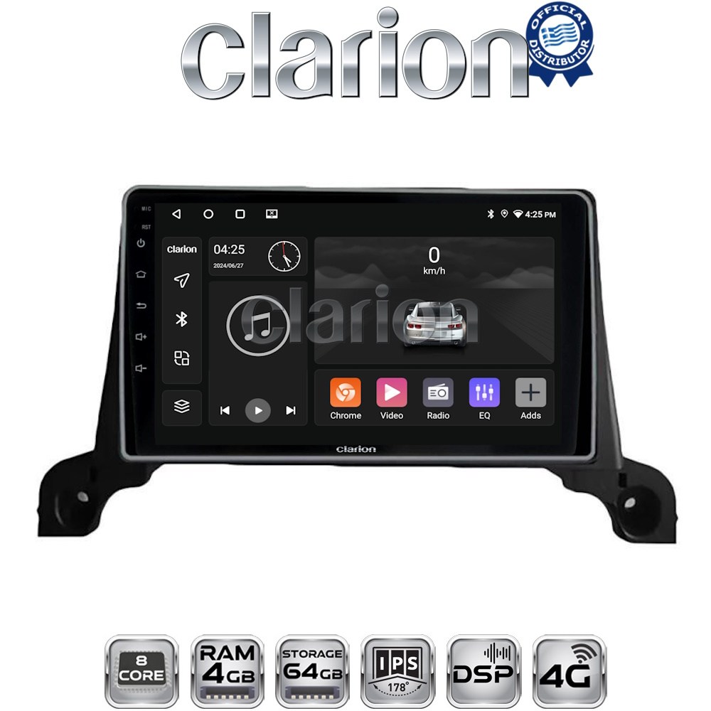 CLARION GL72324 Οθόνη OEM Multimedia Αυτοκινήτου για Peugeot 3008/5008 2016> (CarPlay/AndroidAuto/BT/GPS/WIFI/GPRS)