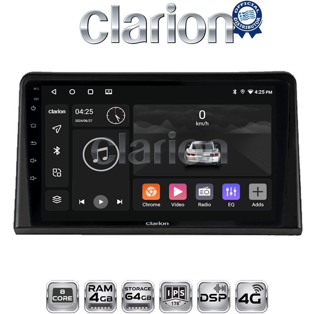 CLARION GL72326 Οθόνη OEM Multimedia Αυτοκινήτου για Renault Express 2023 > (CarPlay/AndroidAuto/BT/GPS/WIFI/GPRS)