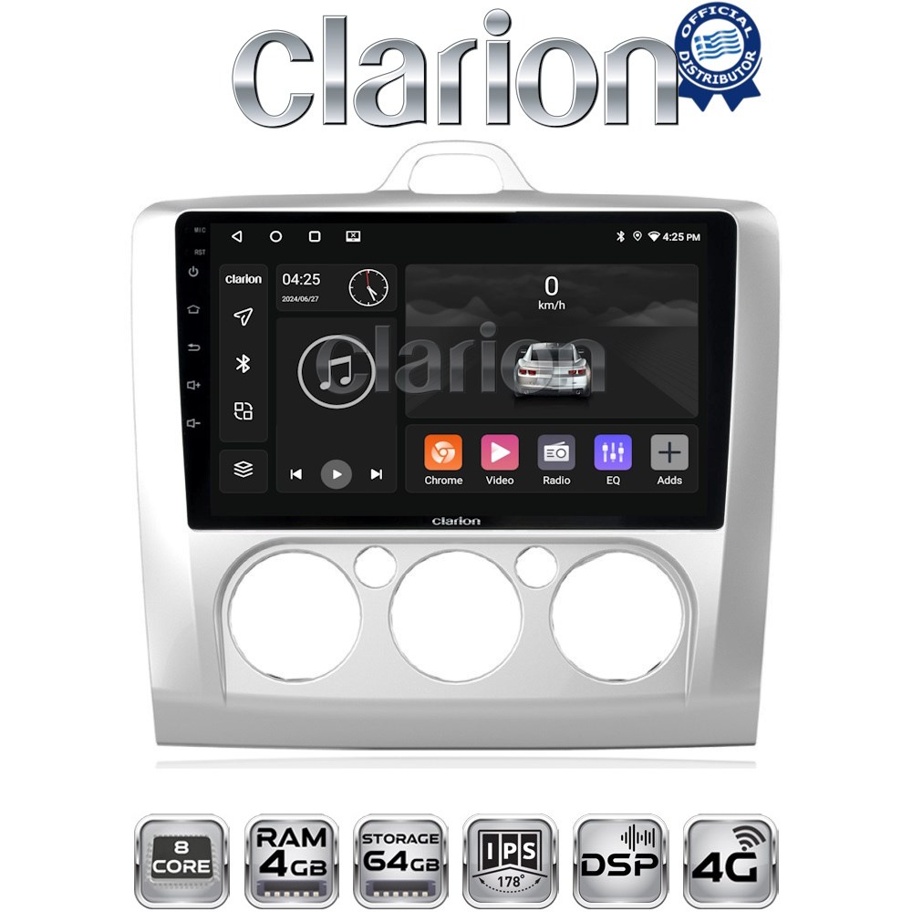 CLARION GL72329 Οθόνη OEM Multimedia Αυτοκινήτου για FORD FOCUS 2004>2012 (CarPlay/AndroidAuto/BT/GPS/WIFI/GPRS)