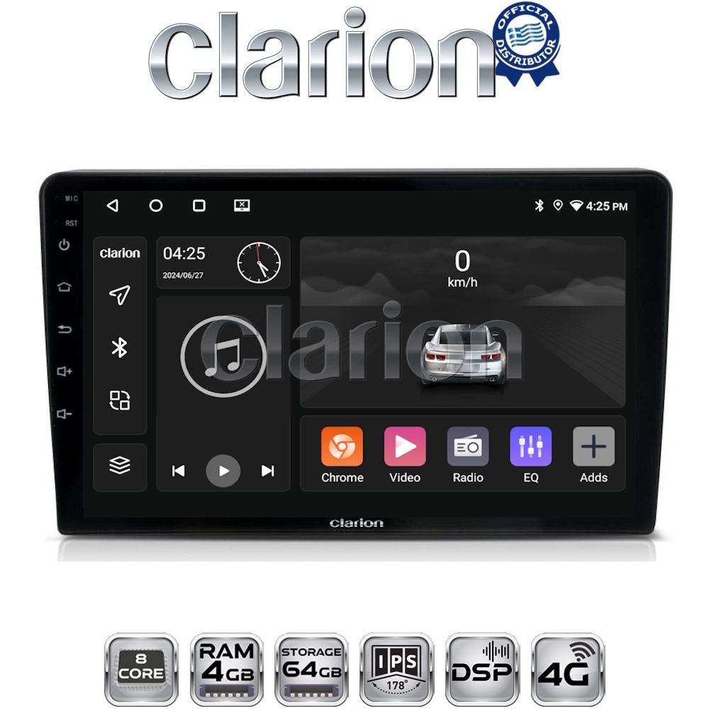 CLARION GL72332 Οθόνη OEM Multimedia Αυτοκινήτου για VW Golf4 1998 > 2004 (CarPlay/AndroidAuto/BT/GPS/WIFI/GPRS)