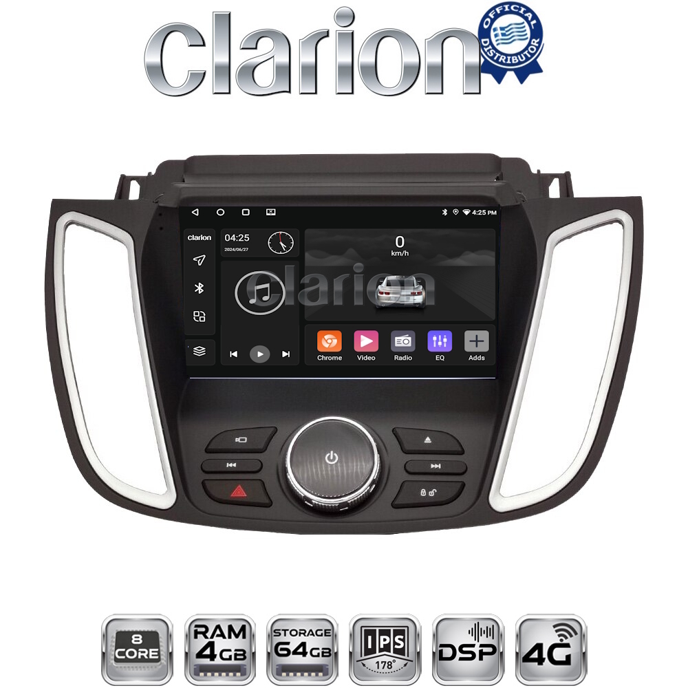CLARION GL72362D Οθόνη OEM Multimedia Αυτοκινήτου για FORD KUGA 2013 > 2019C-MAX 2011 > 2019 με NAVI (CarPlay/AndroidAuto/BT/GPS/WIFI/GPRS)
