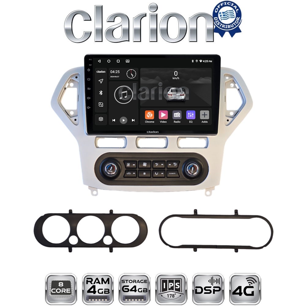 CLARION GL72367S Οθόνη OEM Multimedia Αυτοκινήτου για Ford Mondeo 2007 > 2010 (CarPlay/AndroidAuto/BT/GPS/WIFI/GPRS)