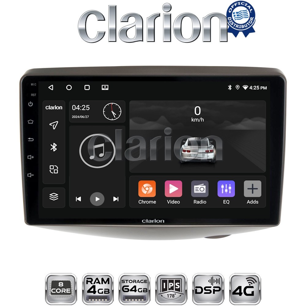 CLARION GL72402 Οθόνη OEM Multimedia Αυτοκινήτου για Toyota Yaris 1999 > 2004 (CarPlay/AndroidAuto/BT/GPS/WIFI/GPRS)