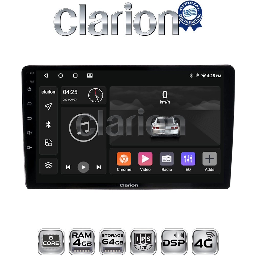 CLARION GL72402UP Οθόνη OEM Multimedia Αυτοκινήτου για Toyota Yaris 1999 > 2005 (CarPlay/AndroidAuto/BT/GPS/WIFI/GPRS)