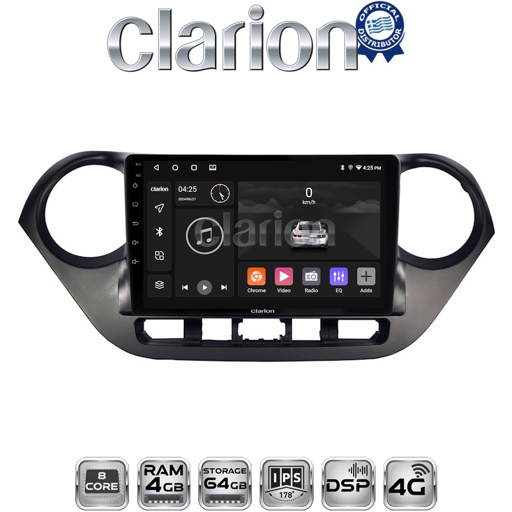 CLARION GL72406 Οθόνη OEM Multimedia Αυτοκινήτου για Hyundai i10 2014> (CarPlay/AndroidAuto/BT/GPS/WIFI/GPRS)
