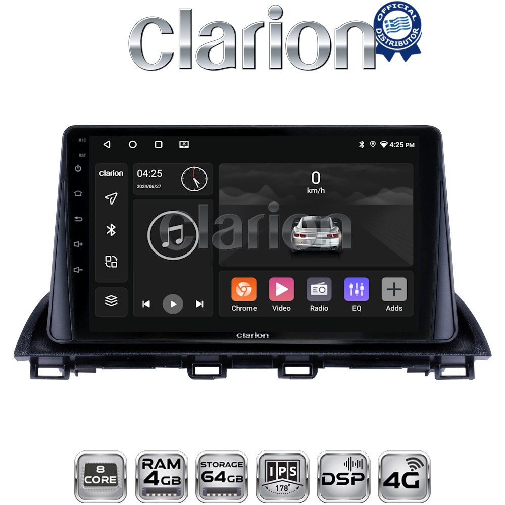 CLARION GL72441 Οθόνη OEM Multimedia Αυτοκινήτου για Mazda CX4 2014 > (CarPlay/AndroidAuto/BT/GPS/WIFI/GPRS)