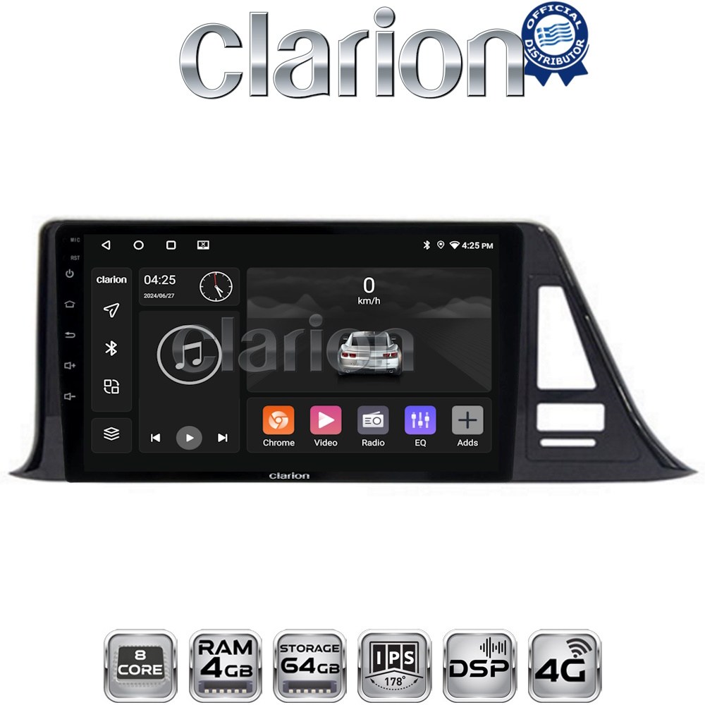 CLARION GL72445 Οθόνη OEM Multimedia Αυτοκινήτου για Toyota CH-R 2017 > (CarPlay/AndroidAuto/BT/GPS/WIFI/GPRS)