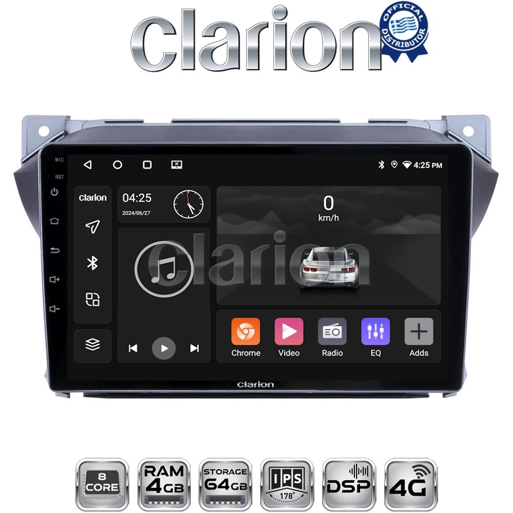 CLARION GL72449 Οθόνη OEM Multimedia Αυτοκινήτου για Suzuki Alto 2009>2016 (CarPlay/AndroidAuto/BT/GPS/WIFI/GPRS)