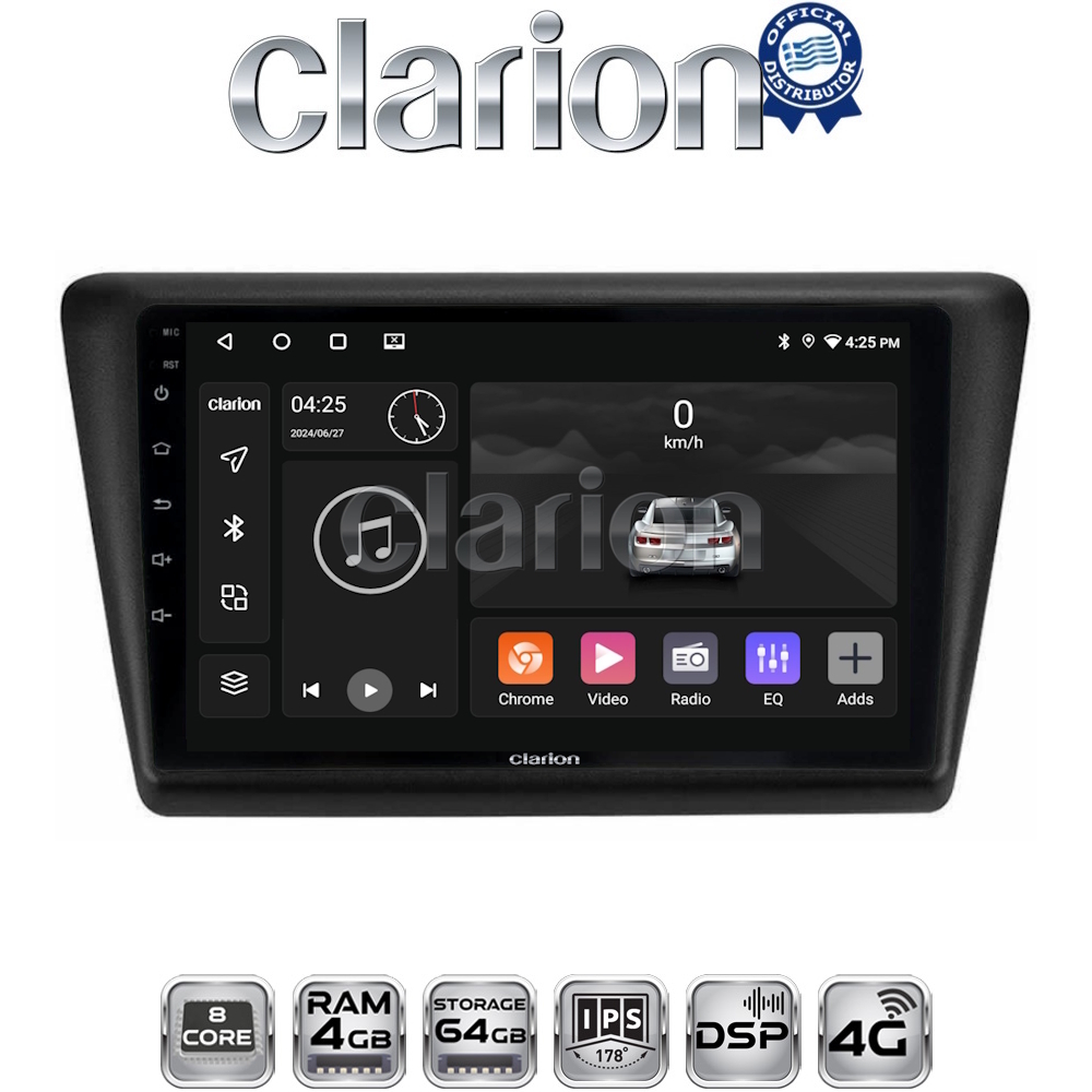 CLARION GL72487 Οθόνη OEM Multimedia Αυτοκινήτου για Skoda Rapid 2013-2017 (CarPlay/AndroidAuto/BT/GPS/WIFI/GPRS)