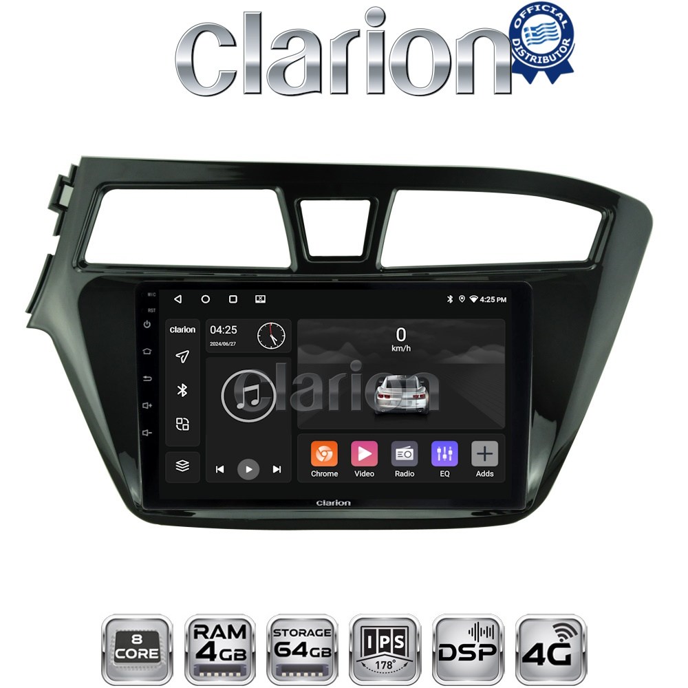 CLARION GL72517 Οθόνη OEM Multimedia Αυτοκινήτου για Hyundai i20 2015> (CarPlay/AndroidAuto/BT/GPS/WIFI/GPRS)