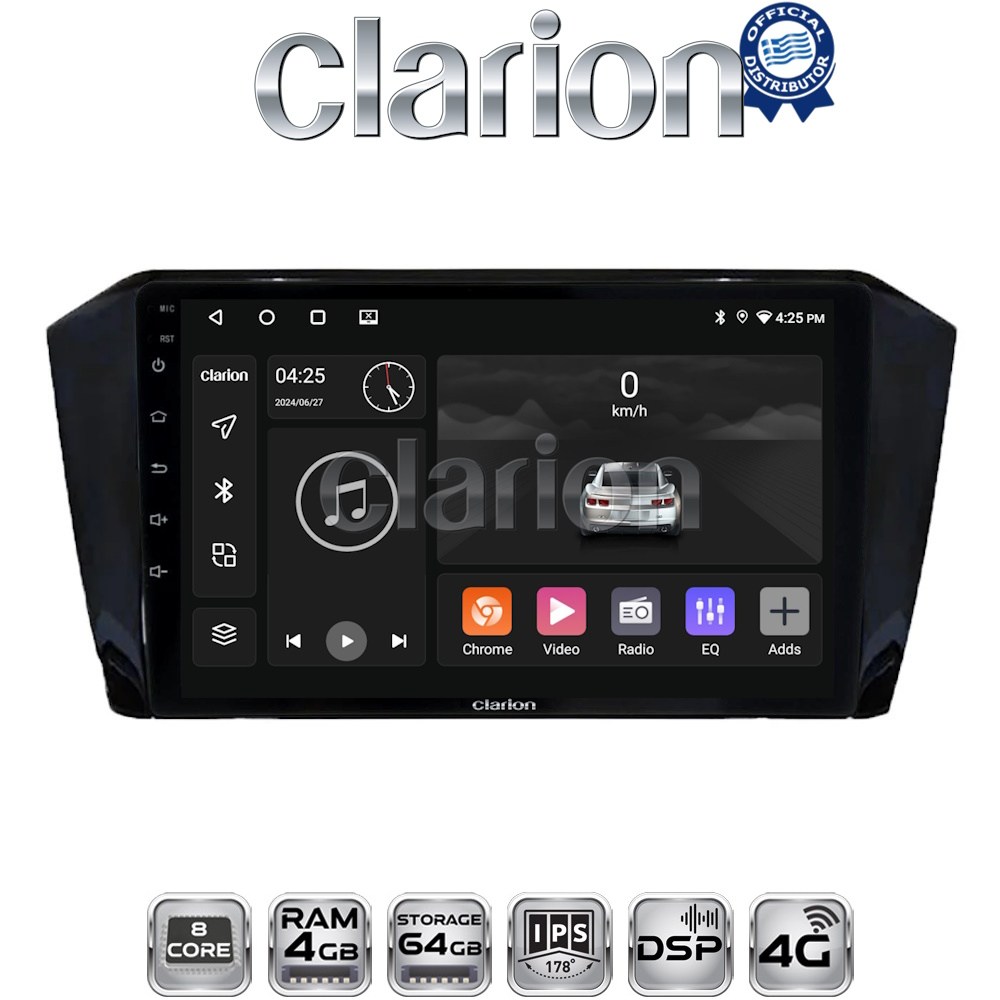 CLARION GL72519 Οθόνη OEM Multimedia Αυτοκινήτου για VW PASSAT 2015> (CarPlay/AndroidAuto/BT/GPS/WIFI/GPRS)