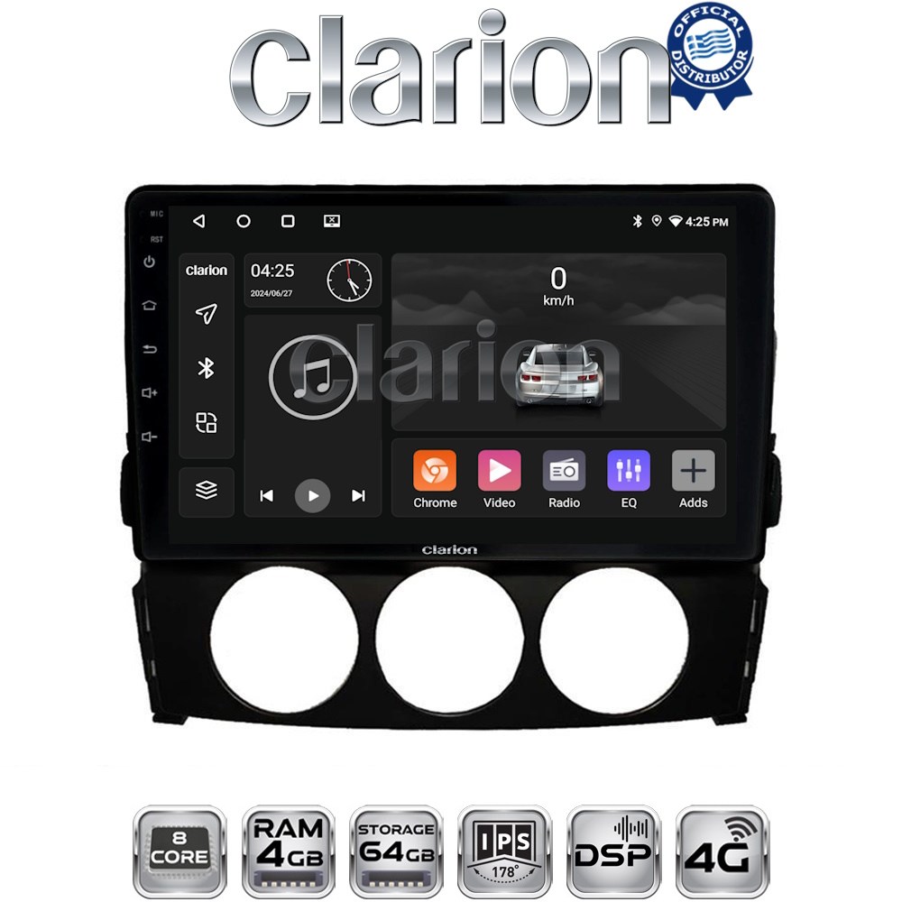 CLARION GL72530 Οθόνη OEM Multimedia Αυτοκινήτου για Mazda MX5 2005 > 2015 (CarPlay/AndroidAuto/BT/GPS/WIFI/GPRS)