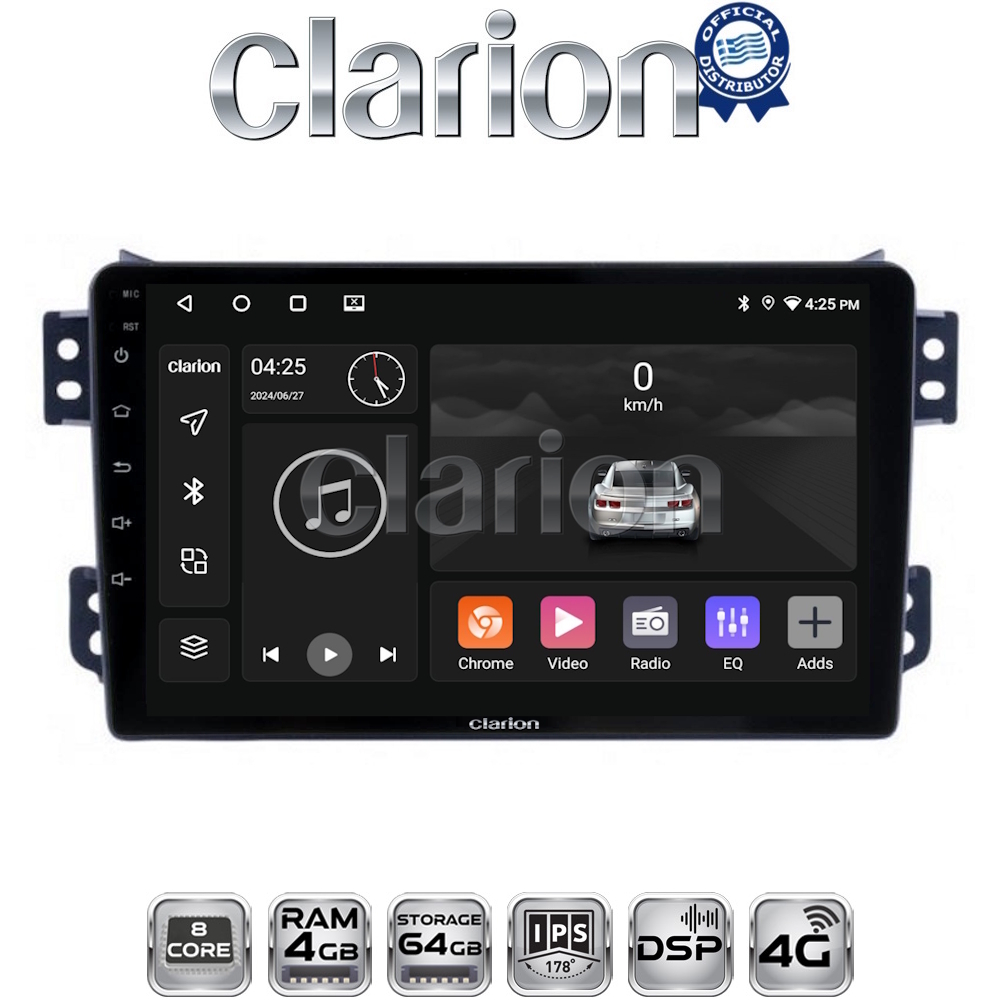 CLARION GL72540 Οθόνη OEM Multimedia Αυτοκινήτου για OPEL AGILA - SUZUKI ALTO 2008> (CarPlay/AndroidAuto/BT/GPS/WIFI/GPRS)