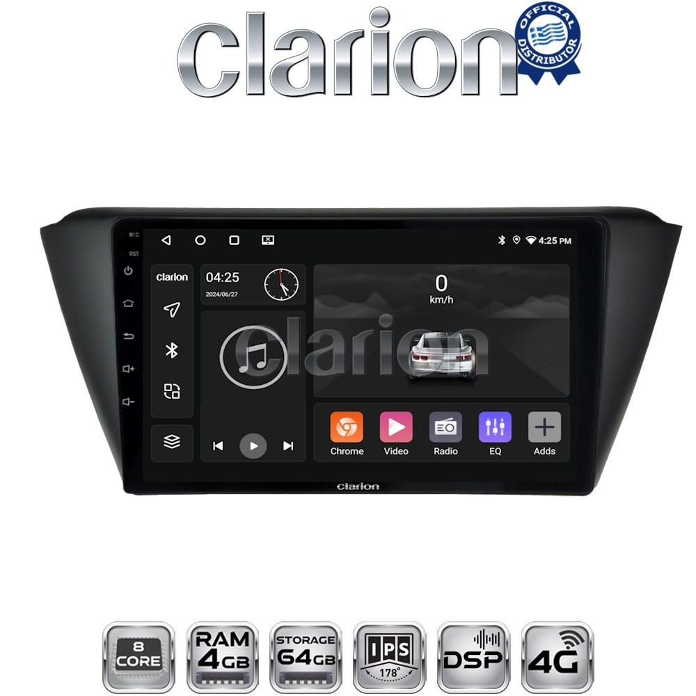 CLARION GL72541 Οθόνη OEM Multimedia Αυτοκινήτου για SKODA FABIA 2015> (CarPlay/AndroidAuto/BT/GPS/WIFI/GPRS)