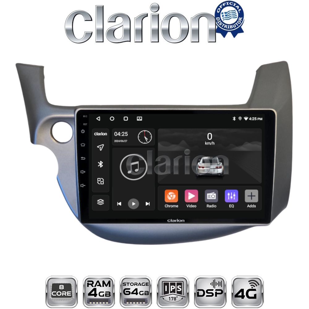 CLARION GL72549G Οθόνη OEM Multimedia Αυτοκινήτου για Honda Jazz 2008 > 2012 (CarPlay/AndroidAuto/BT/GPS/WIFI/GPRS)