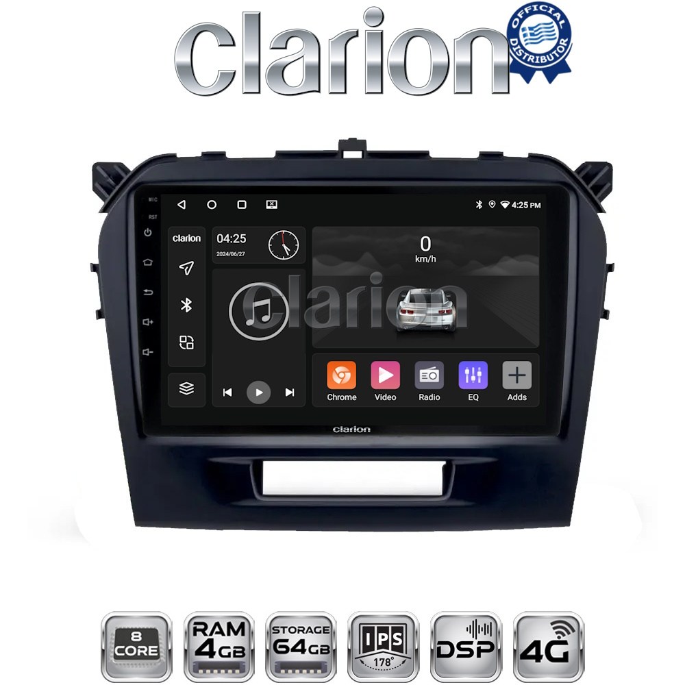 CLARION GL72571 Οθόνη OEM Multimedia Αυτοκινήτου για SUZUKI VITARA & BREZZA 2016> (CarPlay/AndroidAuto/BT/GPS/WIFI/GPRS)