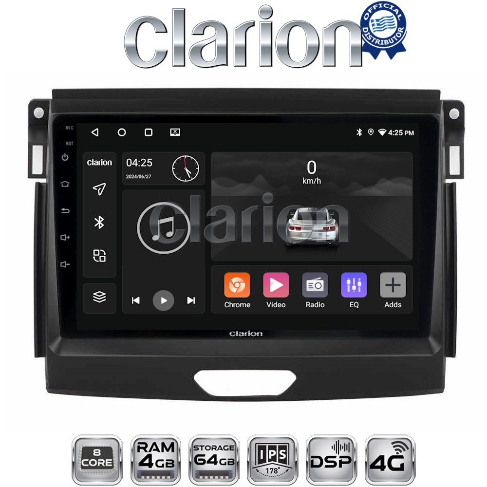 CLARION GL72574 Οθόνη OEM Multimedia Αυτοκινήτου για Ford Ranger 2015 > 2020 (CarPlay/AndroidAuto/BT/GPS/WIFI/GPRS)