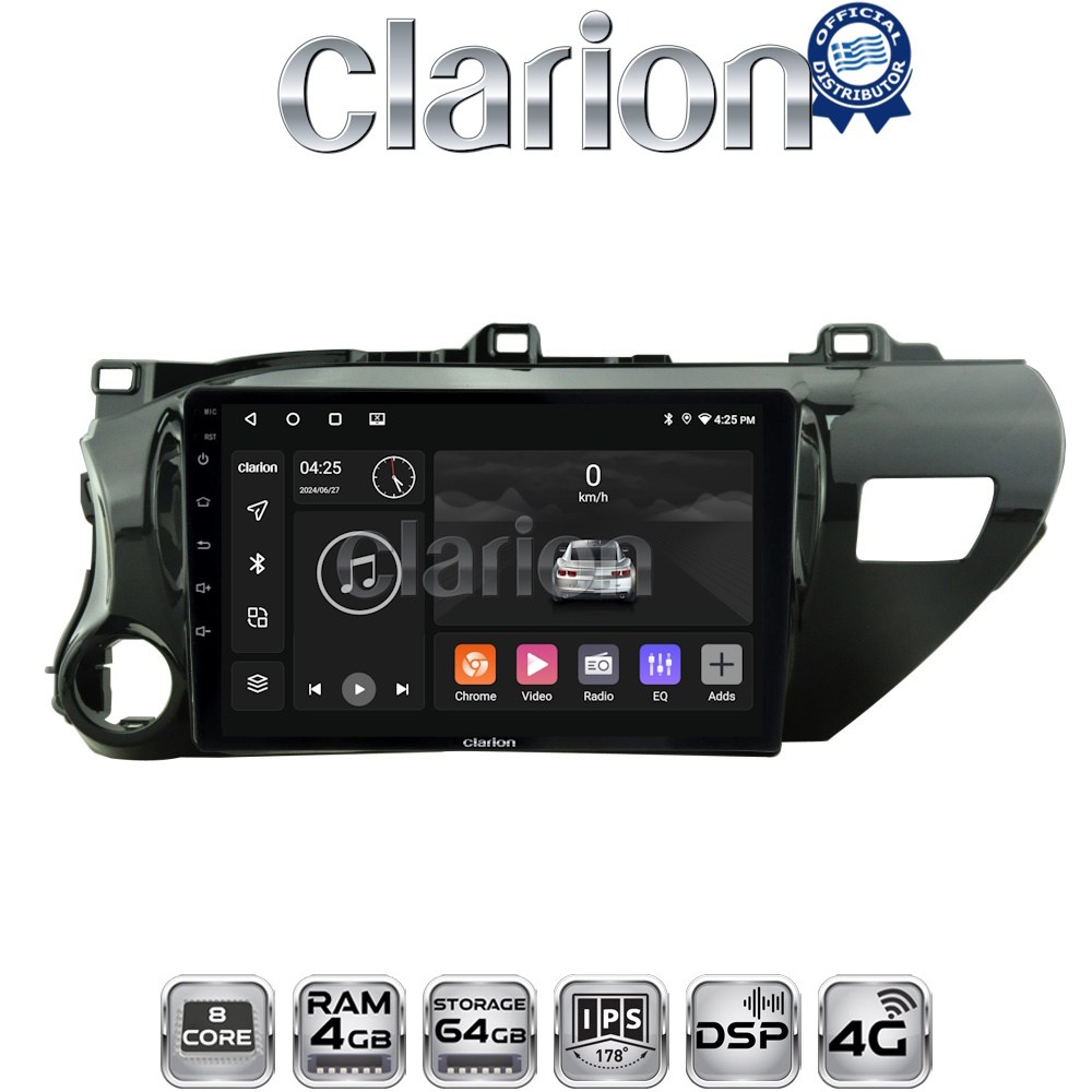 CLARION GL72588 Οθόνη OEM Multimedia Αυτοκινήτου για TOYOTA HILUX 2017>   (CarPlay/AndroidAuto/BT/GPS/WIFI/GPRS)
