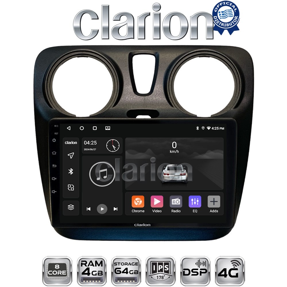 CLARION GL72657 Οθόνη OEM Multimedia Αυτοκινήτου για Dacia Dokker 2012 > (CarPlay/AndroidAuto/BT/GPS/WIFI/GPRS)