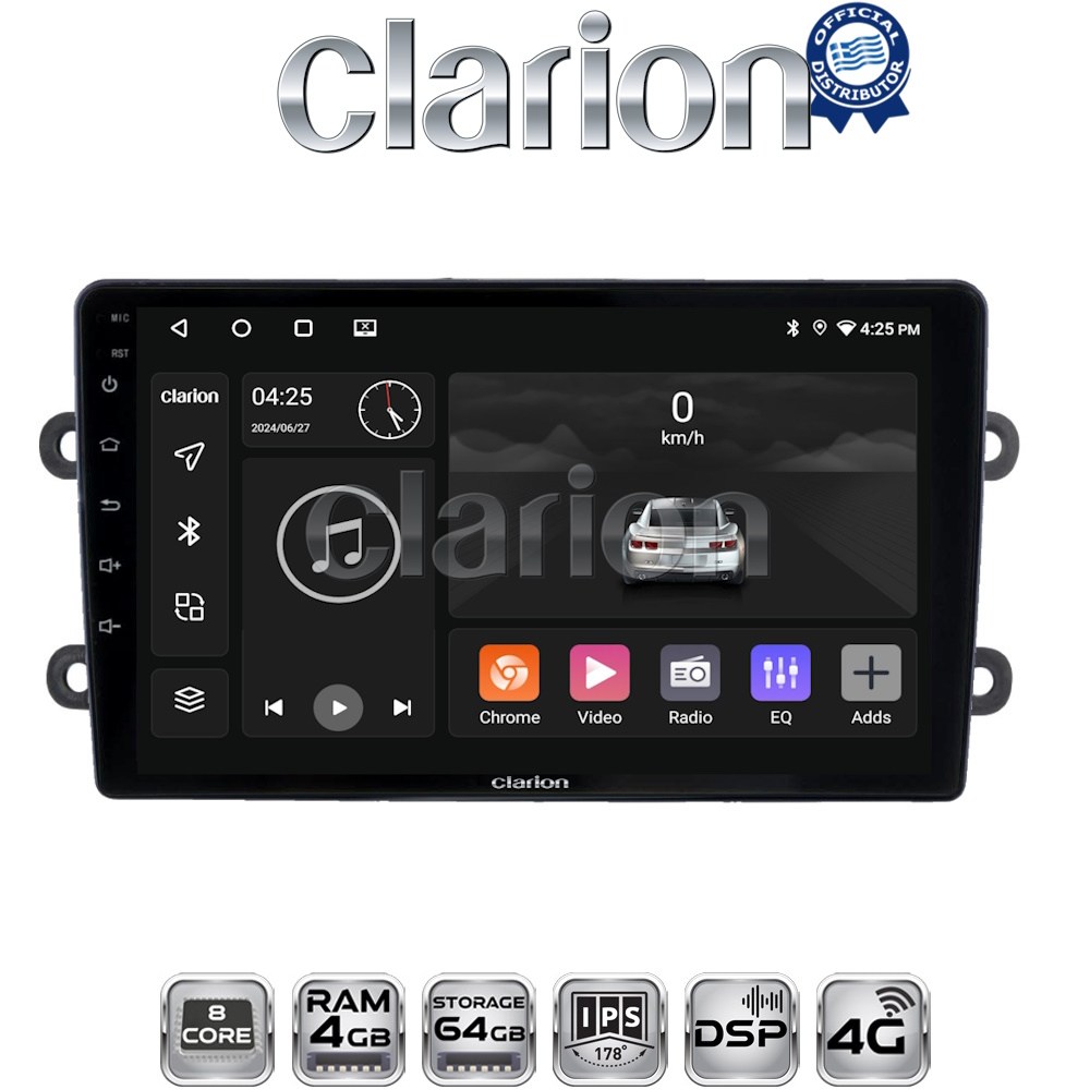 CLARION GL72708 Οθόνη OEM Multimedia Αυτοκινήτου για DACIA DUSTER – LOGAN - SUNDERO 2013 > 2018 (CarPlay/AndroidAuto/BT/GPS/WIFI/GPRS)