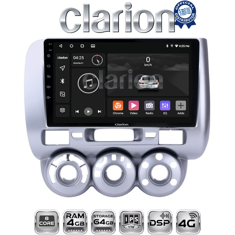 CLARION GL72730 Οθόνη OEM Multimedia Αυτοκινήτου για HONDA JAZZ 2002>2009 (CarPlay/AndroidAuto/BT/GPS/WIFI/GPRS)