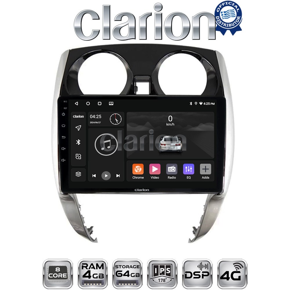 CLARION GL72790 Οθόνη OEM Multimedia Αυτοκινήτου για Nissan Note 2013 > 2020 (CarPlay/AndroidAuto/BT/GPS/WIFI/GPRS)