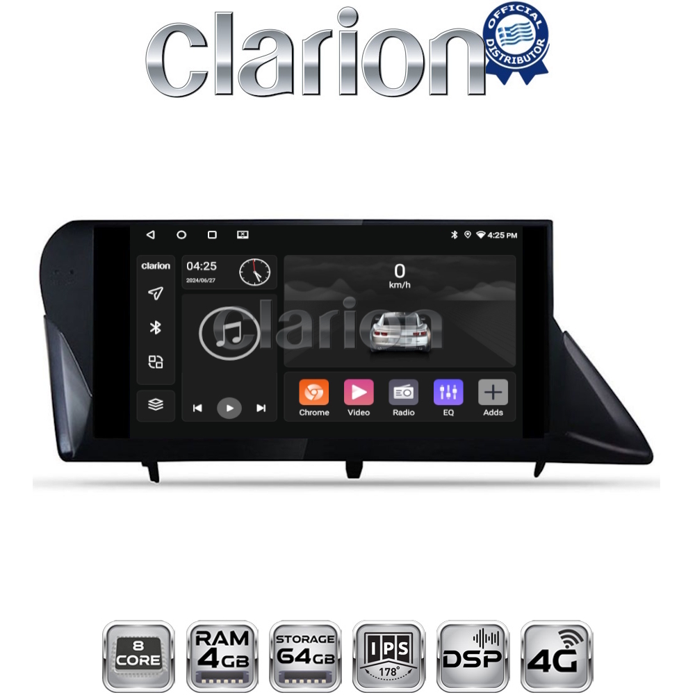 CLARION GL72800 Οθόνη OEM Multimedia Αυτοκινήτου για LEXUS RX 2009 > 2014 (CarPlay/AndroidAuto/BT/GPS/WIFI/GPRS)