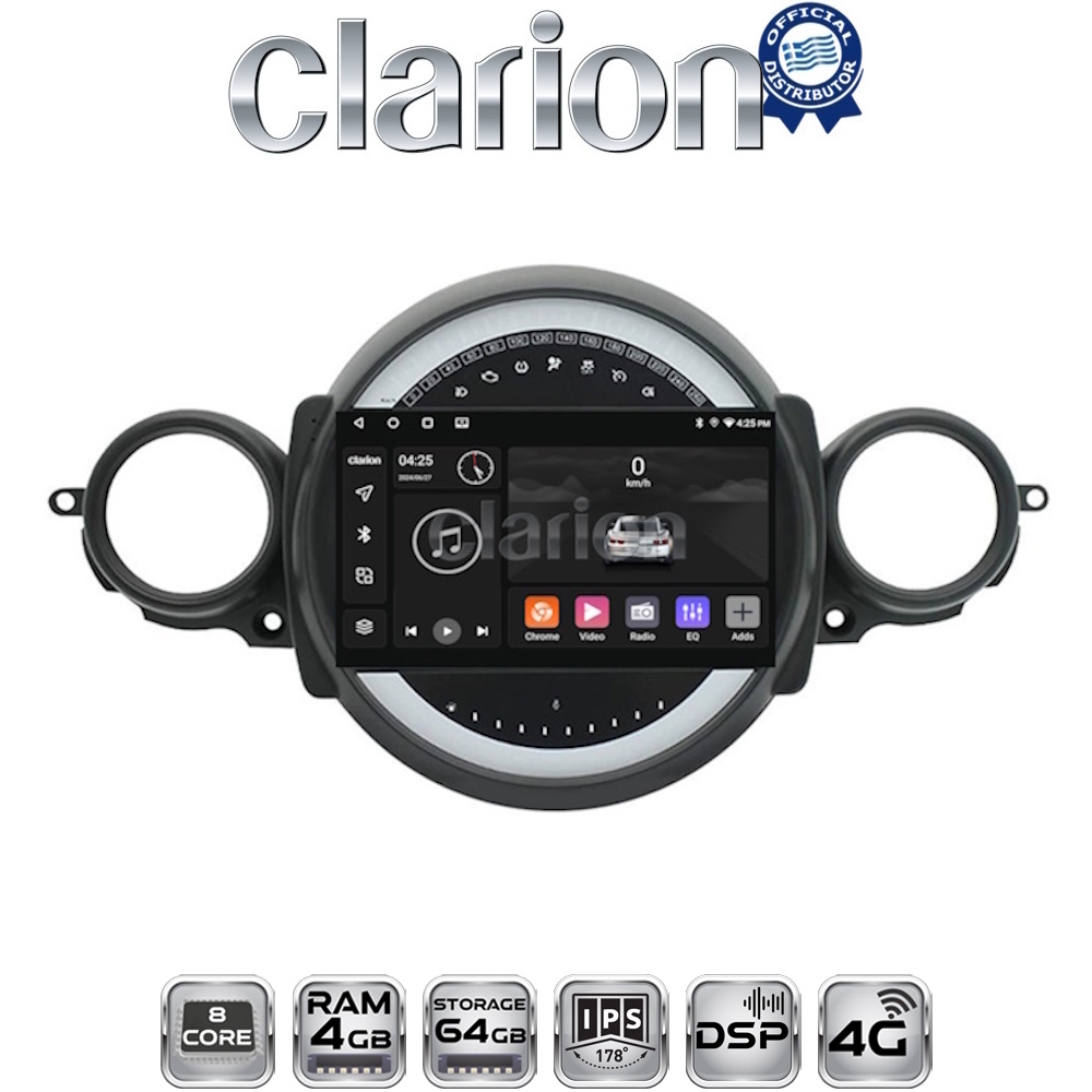 CLARION GL72834 Οθόνη OEM Multimedia Αυτοκινήτου για Mini Cooper '07>'14 Clubman 2007 > 2014 (CarPlay/AndroidAuto/BT/GPS/WIFI/GPRS)