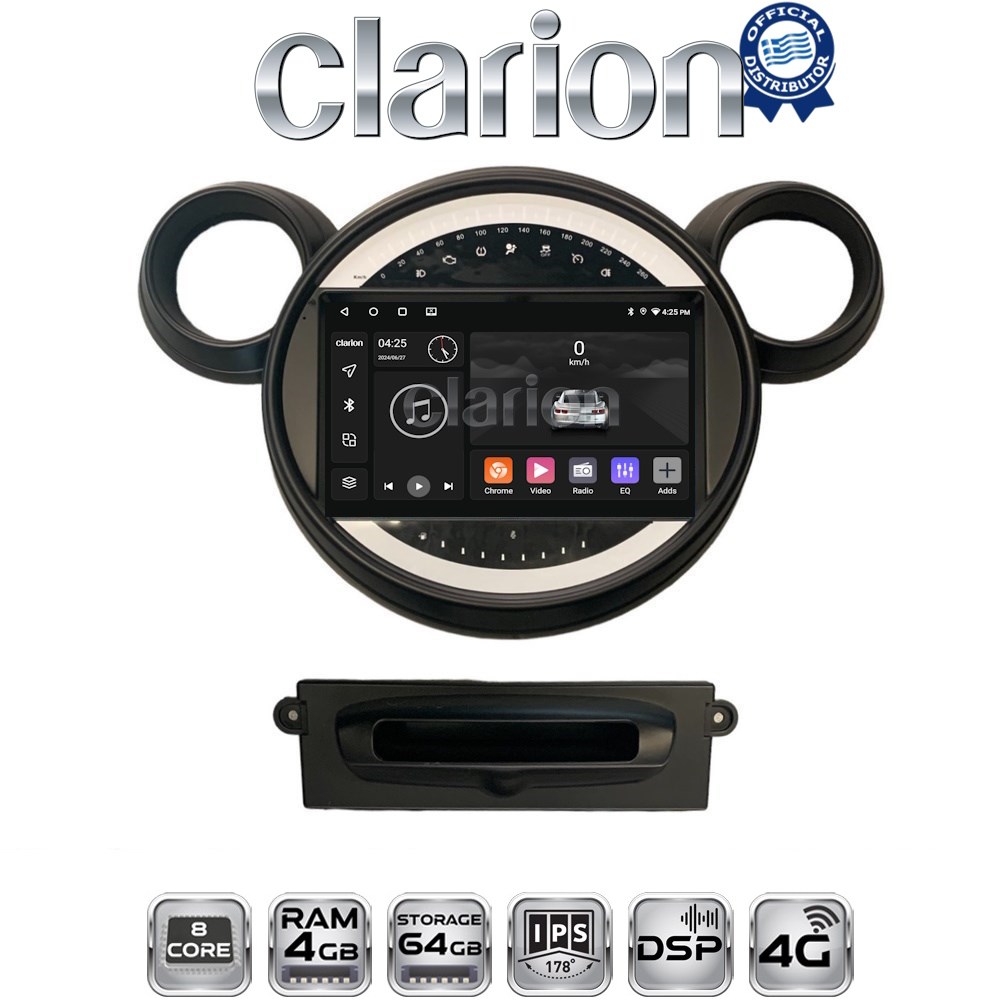 CLARION GL72835 Οθόνη OEM Multimedia Αυτοκινήτου για MINI Clubman '07>'14 & Countryman '10>'16 & Paceman '12>'16 & Cooper '07>'14 (CarPlay/AndroidAuto/BT/GPS/WIFI/GPRS)