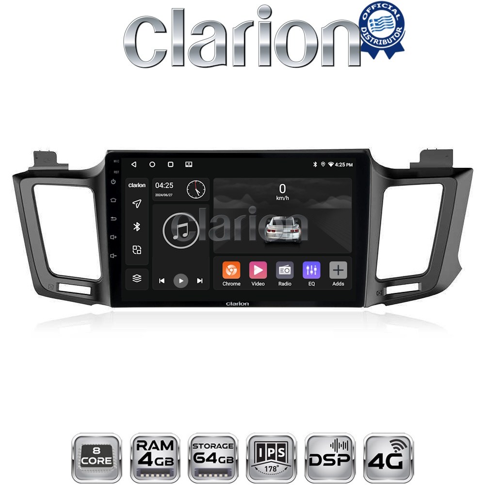 CLARION GL72947 Οθόνη OEM Multimedia Αυτοκινήτου για TOYOTA RAV 4  2013 > 2020 (CarPlay/AndroidAuto/BT/GPS/WIFI/GPRS)