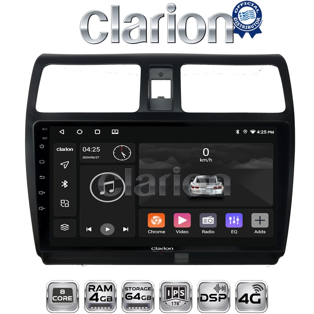 CLARION GL72978 Οθόνη OEM Multimedia Αυτοκινήτου για SUZUKI SWIFT 2005 > 2010 (CarPlay/AndroidAuto/BT/GPS/WIFI/GPRS)