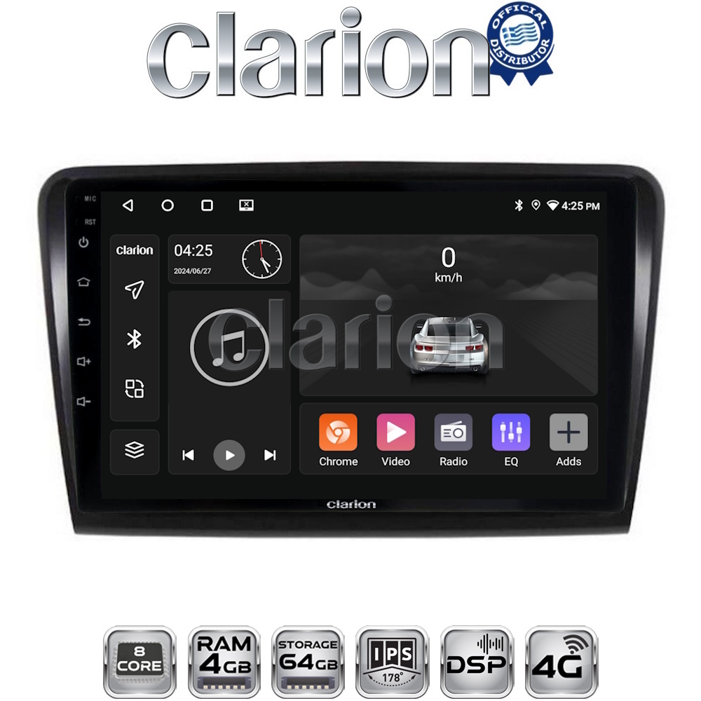 CLARION GL72982 Οθόνη OEM Multimedia Αυτοκινήτου για SK SUPERB 2008>2015 (CarPlay/AndroidAuto/BT/GPS/WIFI/GPRS)