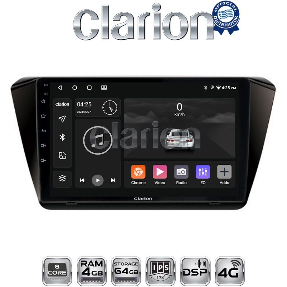 CLARION GL72983 Οθόνη OEM Multimedia Αυτοκινήτου για SK SUPERB 2016> (CarPlay/AndroidAuto/BT/GPS/WIFI/GPRS)