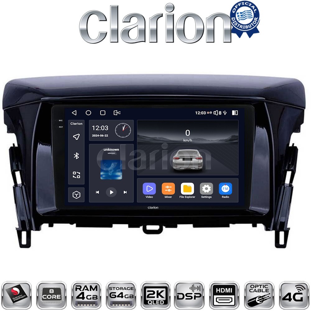 CLARION GL74030 Οθόνη OEM Multimedia Αυτοκινήτου για MITSUBISHI ECLIPSE CROSS 2018> (CarPlay/AndroidAuto/BT/GPS/WIFI/GPRS)
