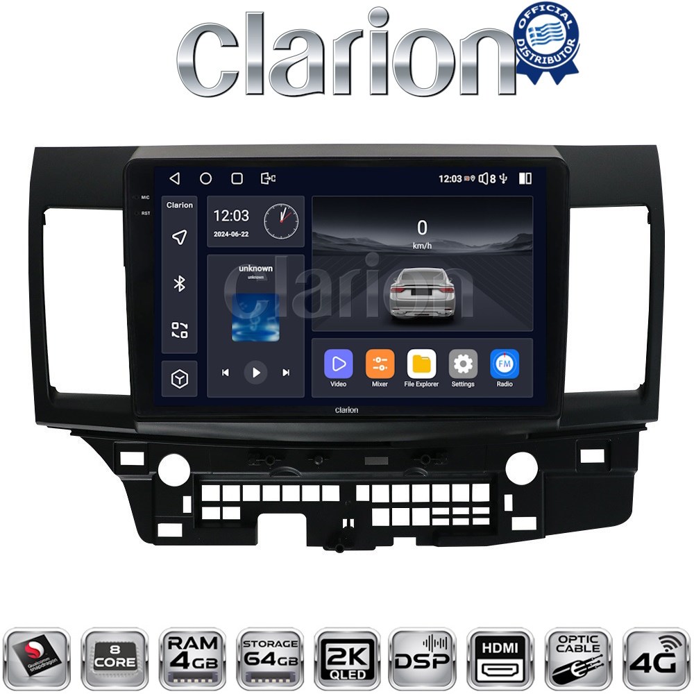 CLARION GL74037 Οθόνη OEM Multimedia Αυτοκινήτου για MITSUBISHI LANCER 2008> (CarPlay/AndroidAuto/BT/GPS/WIFI/GPRS)