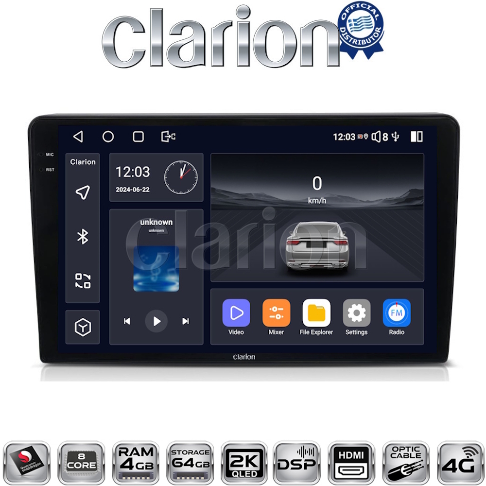 CLARION GL74054 Οθόνη OEM Multimedia Αυτοκινήτου για Suzuki Grand Vitara 1998 > 2004 (CarPlay/AndroidAuto/BT/GPS/WIFI/GPRS)