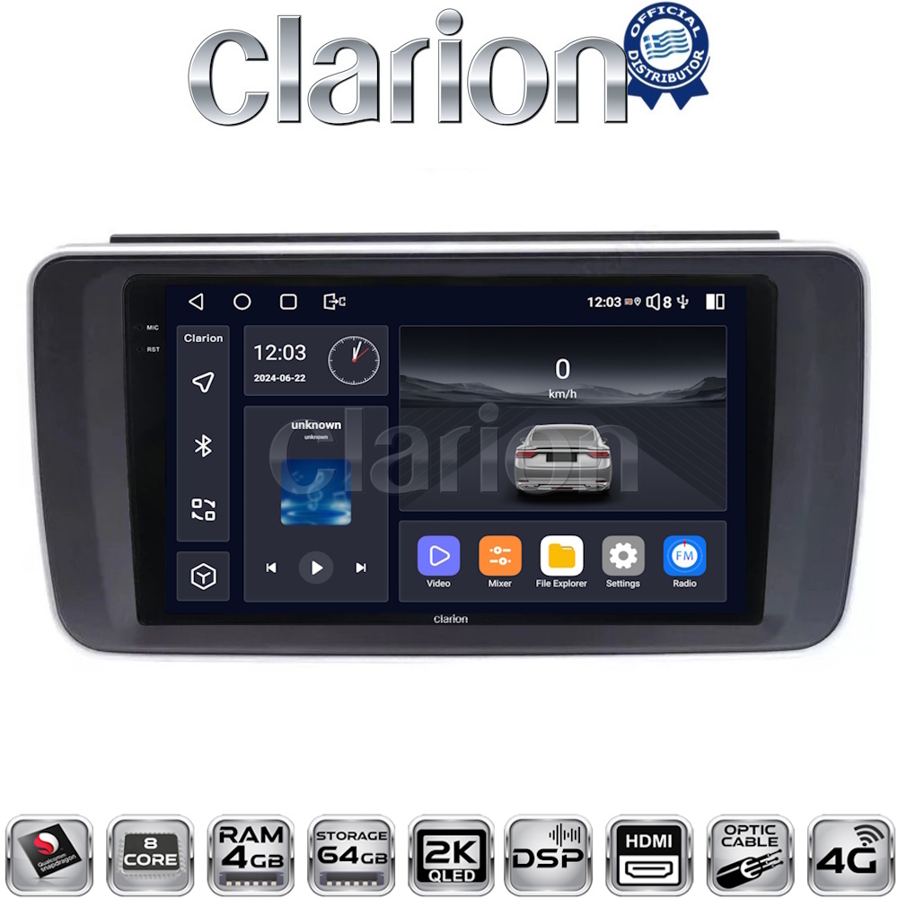 CLARION GL74073 Οθόνη OEM Multimedia Αυτοκινήτου για Nissan Leaf 2018 > (CarPlay/AndroidAuto/BT/GPS/WIFI/GPRS)