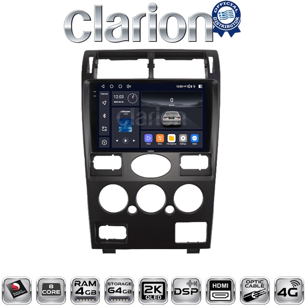 CLARION GL74105 Οθόνη OEM Multimedia Αυτοκινήτου για Ford Mondeo 2003 > 2006 (CarPlay/AndroidAuto/BT/GPS/WIFI/GPRS)