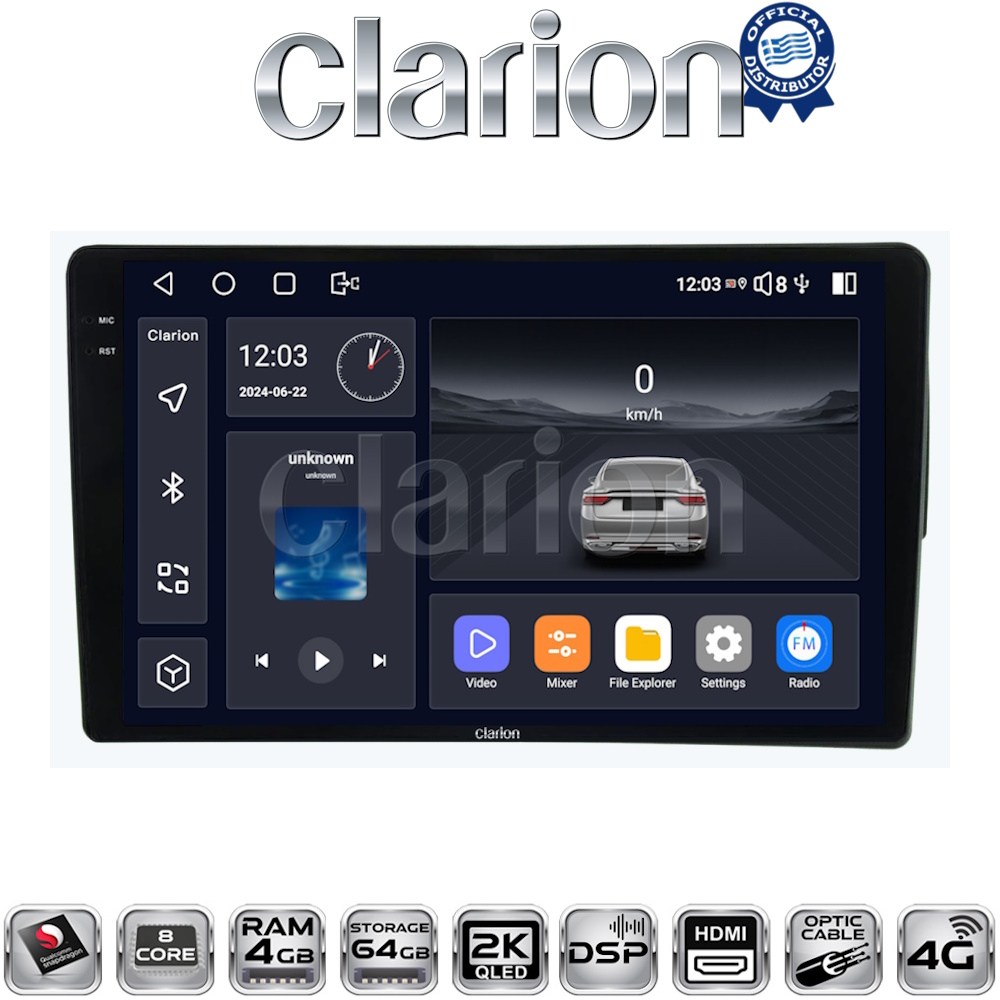 CLARION GL74171S Οθόνη OEM Multimedia Αυτοκινήτου για Mercedes C class (W203) 1999-2004 (CarPlay/AndroidAuto/BT/GPS/WIFI/GPRS)