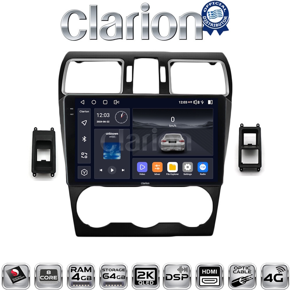 CLARION GL74262B Οθόνη OEM Multimedia Αυτοκινήτου για Subaru Impreza - Forester 2013 > (CarPlay/AndroidAuto/BT/GPS/WIFI/GPRS)