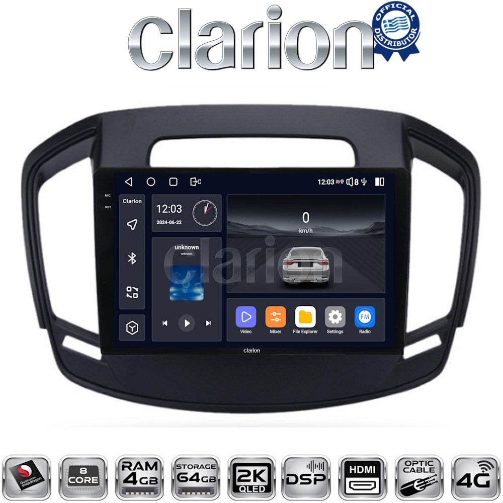 CLARION GL74338 Οθόνη OEM Multimedia Αυτοκινήτου για OPEL INSIGNIA  2014> (CarPlay/AndroidAuto/BT/GPS/WIFI/GPRS)